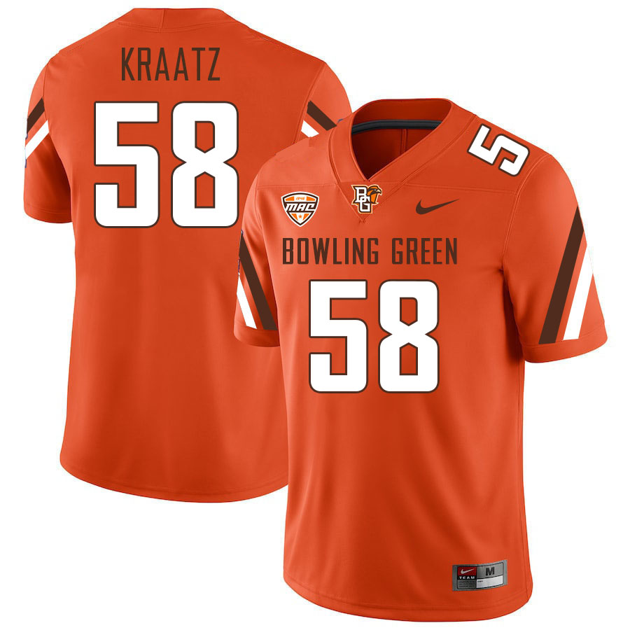 Bowling Green State Falcons #58 Ethan Kraatz College Football Jerseys Stitched-Orange